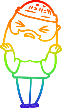 Bir insan tarafından çizilmiş sakallı bir karikatür çizimi.