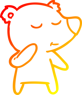 Bir insan tarafından çizilmiş bir kutup ayısının sıcak çizgi çizimi