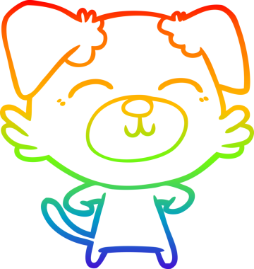 gökkuşağı gradyan çizimi bir insan tarafından çizilmiş bir çizgi köpek