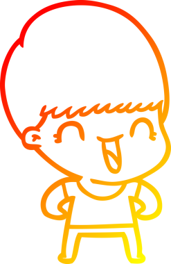 Bir insan tarafından çizilmiş mutlu çizgi film çocuğu çizimi.