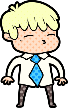 Bir insan tarafından çizilmiş meraklı bir çocuk.