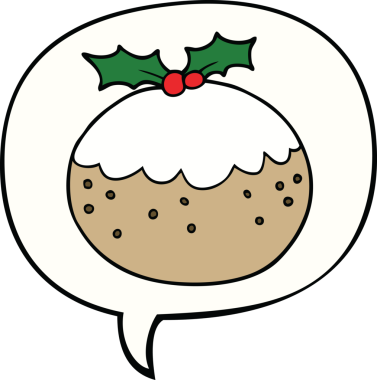 Bir insan tarafından çizilmiş konuşma balonlu puding.