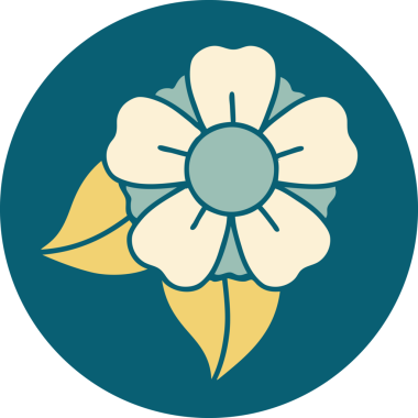 Bir insan tarafından çizilmiş bir çiçeğin ikonik dövme şekli