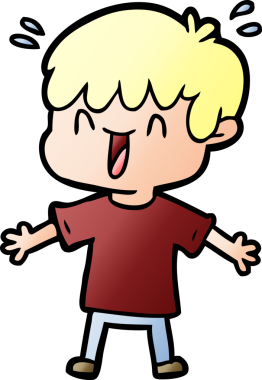 Bir insan tarafından çizilmiş gülen çocuk.