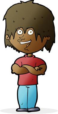 Bir insan tarafından çizilmiş mutlu bir adam.