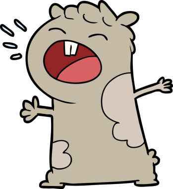 bir insan tarafından çizilmiş gerbil çizgi filmi