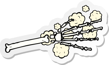 Bir insan tarafından çizilmiş bir iskelet elin çıkartması.