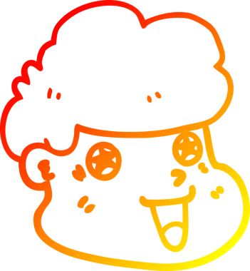 Bir çizgi film çocuğunun insan tarafından çizilmiş sıcak çizgi çizgisi.