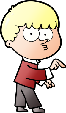 Bir insan tarafından çizilmiş meraklı bir çocuk.