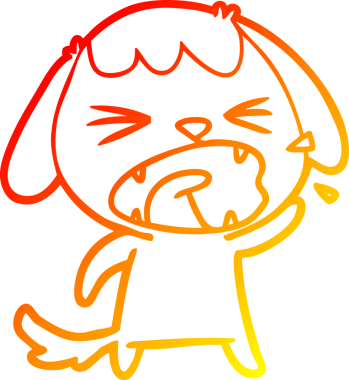 Bir insan tarafından çizilmiş şirin bir köpeğin sıcak çizgi çizimi.