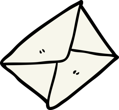 bir insan tarafından çizilmiş karikatür zarfı