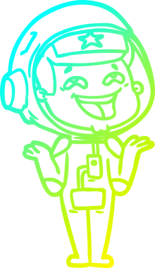 Bir insan tarafından çizilmiş gülen astronotun soğuk gradyan çizimi