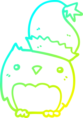 Bir insan tarafından çizilmiş bir baykuşun soğuk gradyan çizimi.