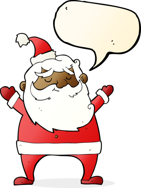 Bir insan tarafından çizilmiş neşeli Noel Baba çizgi filmi.