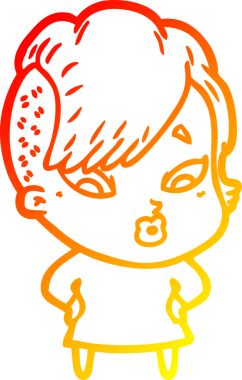 Bir çizgi film karakteri, bir insan tarafından çizilmiş bir kızı şaşırttı.