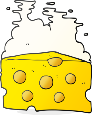 Bir insan tarafından çizilmiş serbest çizim çizgi film peyniri.