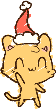 Bir insan tarafından çizilen Noel Kedisi Tebeşiri