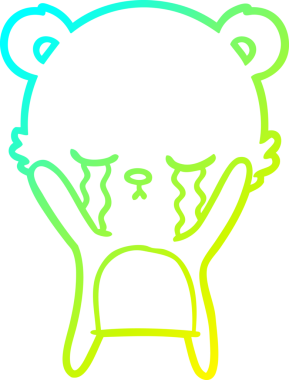 Ağlayan bir kutup ayısının insan tarafından çizilmiş soğuk çizgi çizgisi.