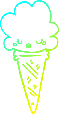 Bir insan tarafından çizilmiş soğuk gradyan dondurma çizimi.