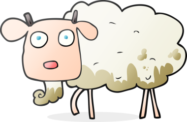 Bir insan tarafından çizilmiş çamurlu keçi karikatürü.