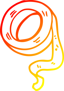 Bir insan tarafından çizilmiş bir çizgi film yapışkan bandının sıcak gradyan çizimi