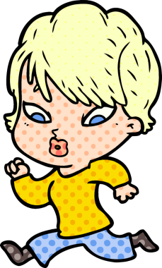 Bir insan tarafından çizilmiş karikatür kadın.