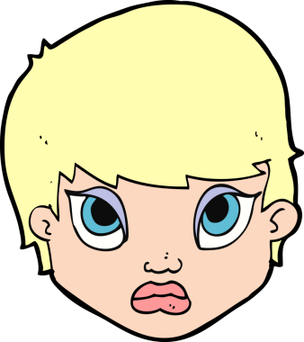 karikatür somurtan kadın bir insan tarafından çizilmiş.