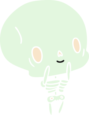 Bir insan tarafından çizilmiş güzel, ölü bir iskelet.