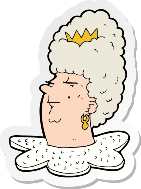 Bir insan tarafından çizilmiş kraliçe kafasının çıkartması.