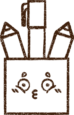 Bir insan tarafından çizilmiş kalem kapları.