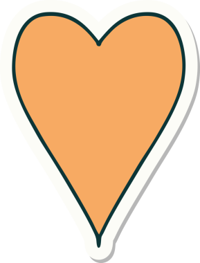 Bir insan tarafından çizilmiş geleneksel bir kalp şeklinde dövme çıkartması.