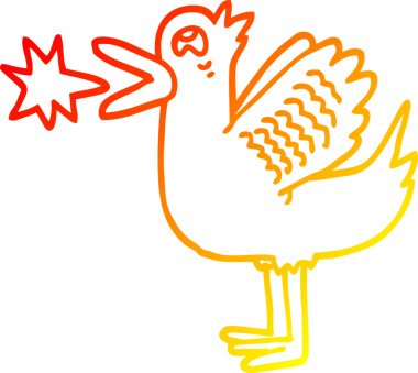 Bir insan tarafından çizilen ördeğin sıcak gradyan çizimi