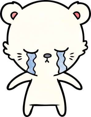 Ağlayan kutup ayısı bir insan tarafından çizilmiş.