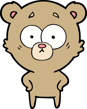 Bir insan tarafından çizilmiş sürpriz ayı karikatürü