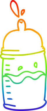 gökkuşağı gradyan çizgi çizimi bir insan tarafından çizilmiş bebek şişesi