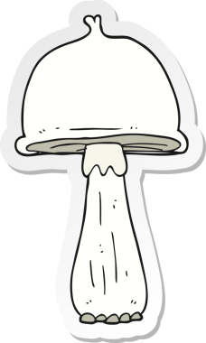 Bir insan tarafından çizilmiş karikatür mantarı çıkartması.