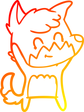 Bir insan tarafından çizilmiş, karikatür, arkadaş canlısı tilki çizimi.