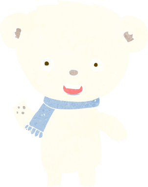 Bir insan tarafından çizilmiş şirin kutup ayısı.