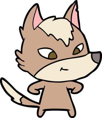 Bir insan tarafından çizilmiş dost canlısı bir kurt.