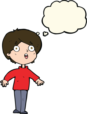 Bir insan tarafından çizilen düşünce baloncuğuyla adamı şaşırtan çizgi film.