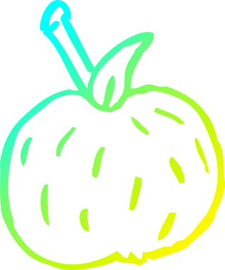 Bir insan tarafından çizilmiş bir domatesin soğuk çizgi çizimi