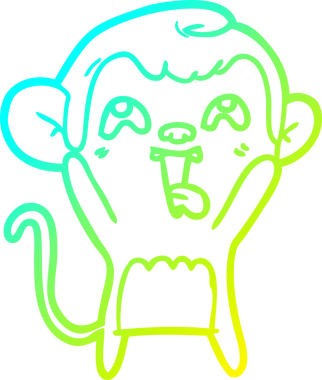 Bir insan tarafından çizilmiş çılgın bir çizgi film maymunu çizimi