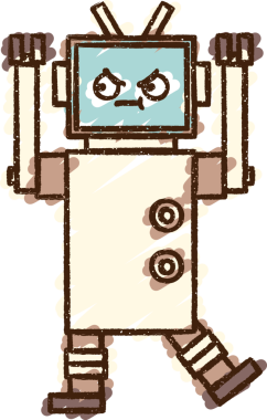 Bir insan tarafından çizilen robot tebeşiri.