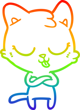 gökkuşağı gradyanı çizimi bir insan tarafından çizilmiş çizgi film kedisi