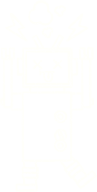 Bir insan tarafından çizilen Çılgın Robot Tebeşiri