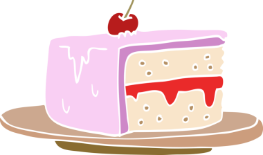 Bir insan tarafından çizilmiş bir pasta dilimi.