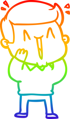 Gökkuşağı gradyanı çizimi bir insan tarafından çizilmiş heyecanlı bir çizgi film