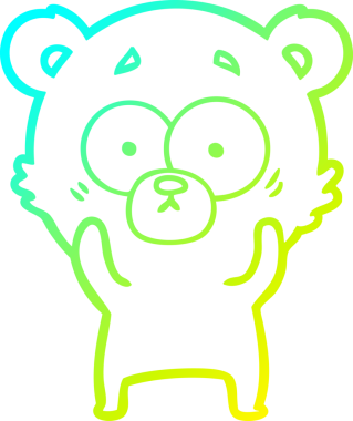 Şaşırmış bir kutup ayısının insan tarafından çizilmiş soğuk gradyan çizgisi.