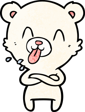 kaba karikatür kutup ayısının insan tarafından çizilmiş dili.