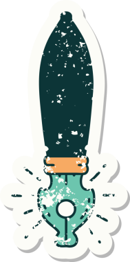 Bir insan tarafından çizilmiş eski dövme stili dolma kalem etiketi.